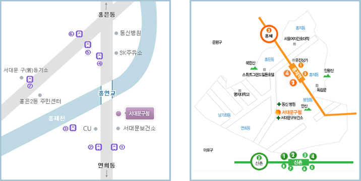 빮ûġ : ȫ ź, ȫ2 ֹμͿ ȫ ǳ ġ, 񵿿 ȫ  빮Ǽ  ġ, ö 3ȣ ȫ, 2ȣ ̿  ġ  , ö ãƿ  Ʒ  