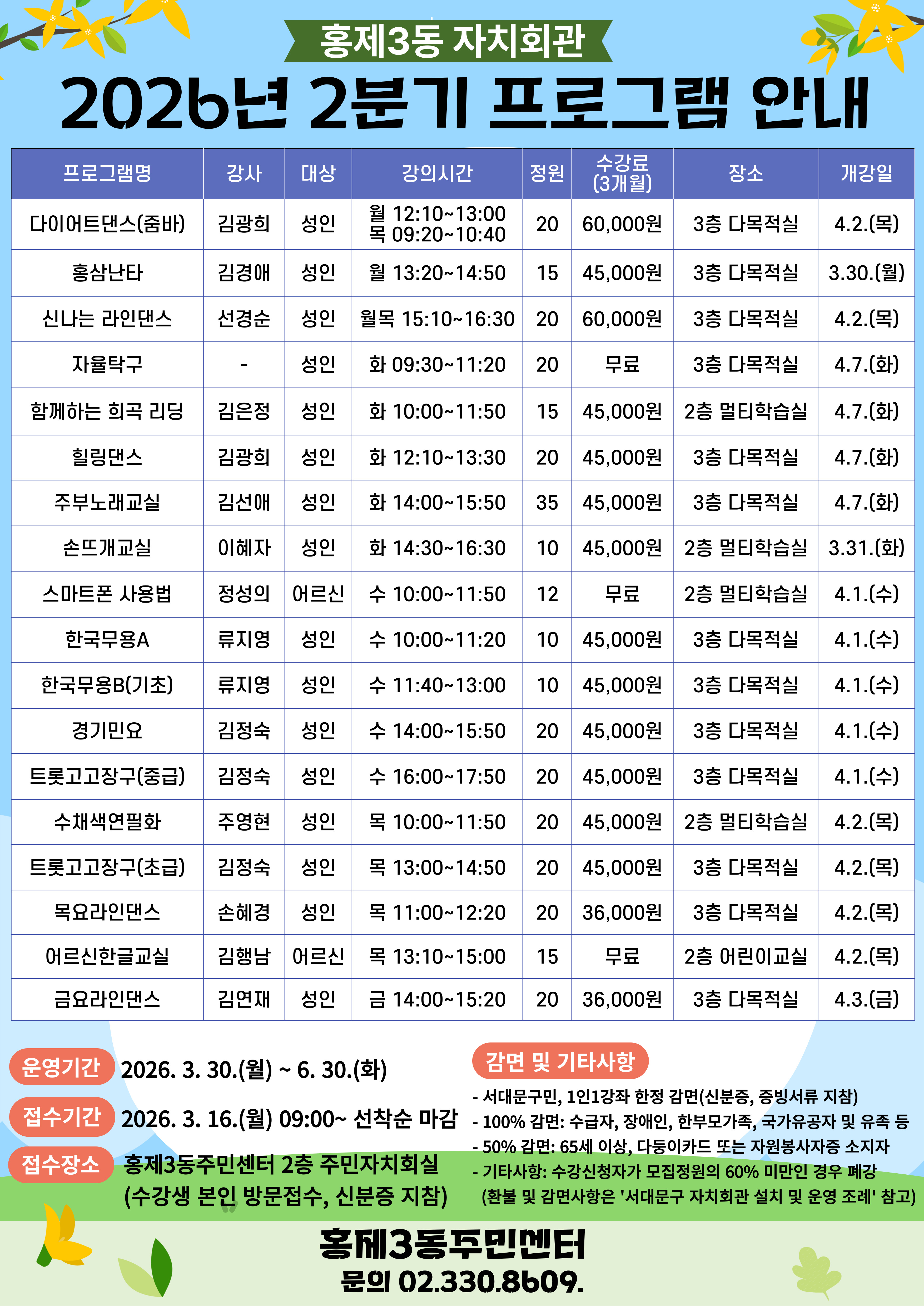 2�б� ȫ��3�� ��ġȸ�� ���α׷� �ȳ�